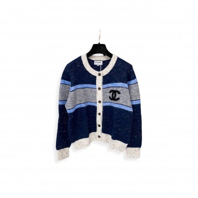 CHANEL CREW NECK CARDIGAN SWEATER 